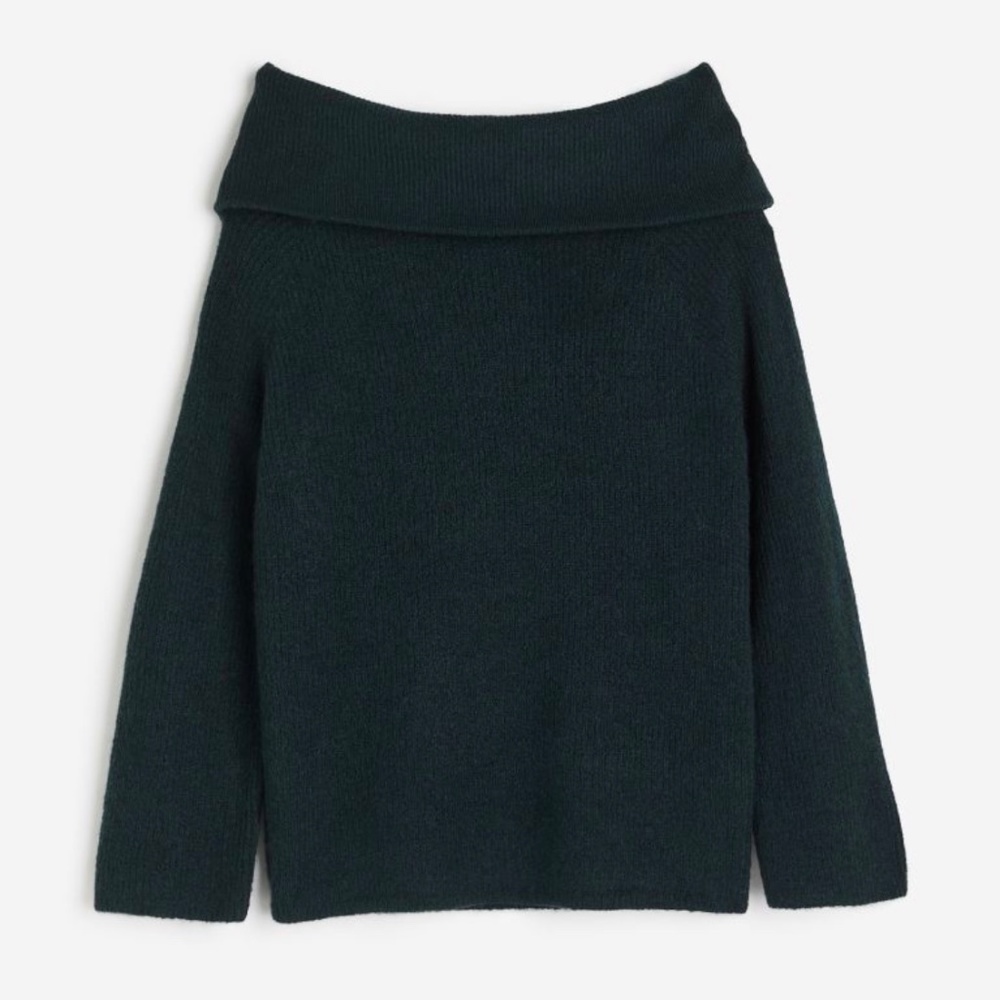 NWOT H&M Off Shoulder Black Sweater